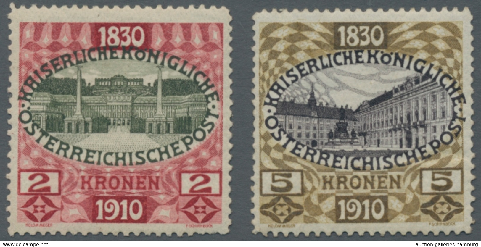 Österreich: 1910, "2 Bis 10 Kr. 80. Geburtstag", Ungebrauchte Höchstwerte In Guter Erhaltung, Mi. 54 - Cartas & Documentos