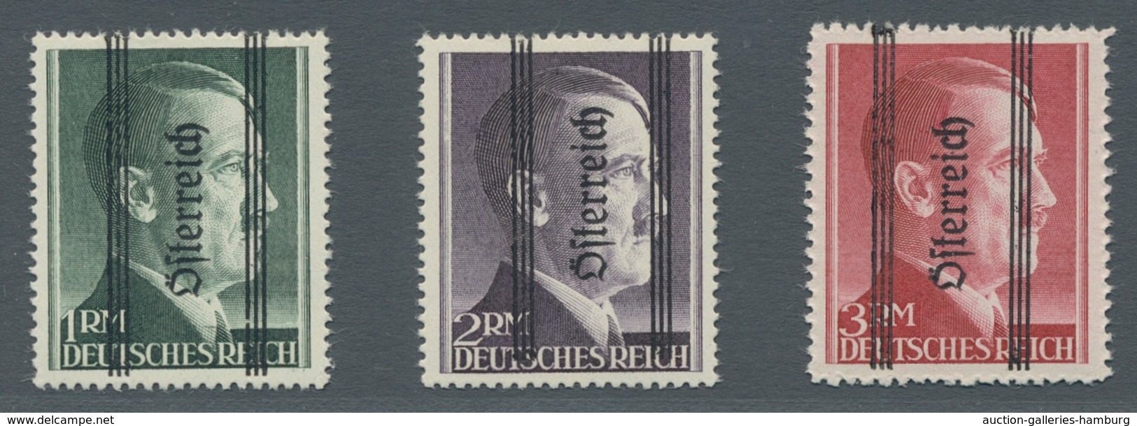 Österreich: 1945, "1 Bis 5 RM Grazer Aufdruck In Type II Mit PLF II", Postfrischer Satz In Tadellose - Cartas & Documentos