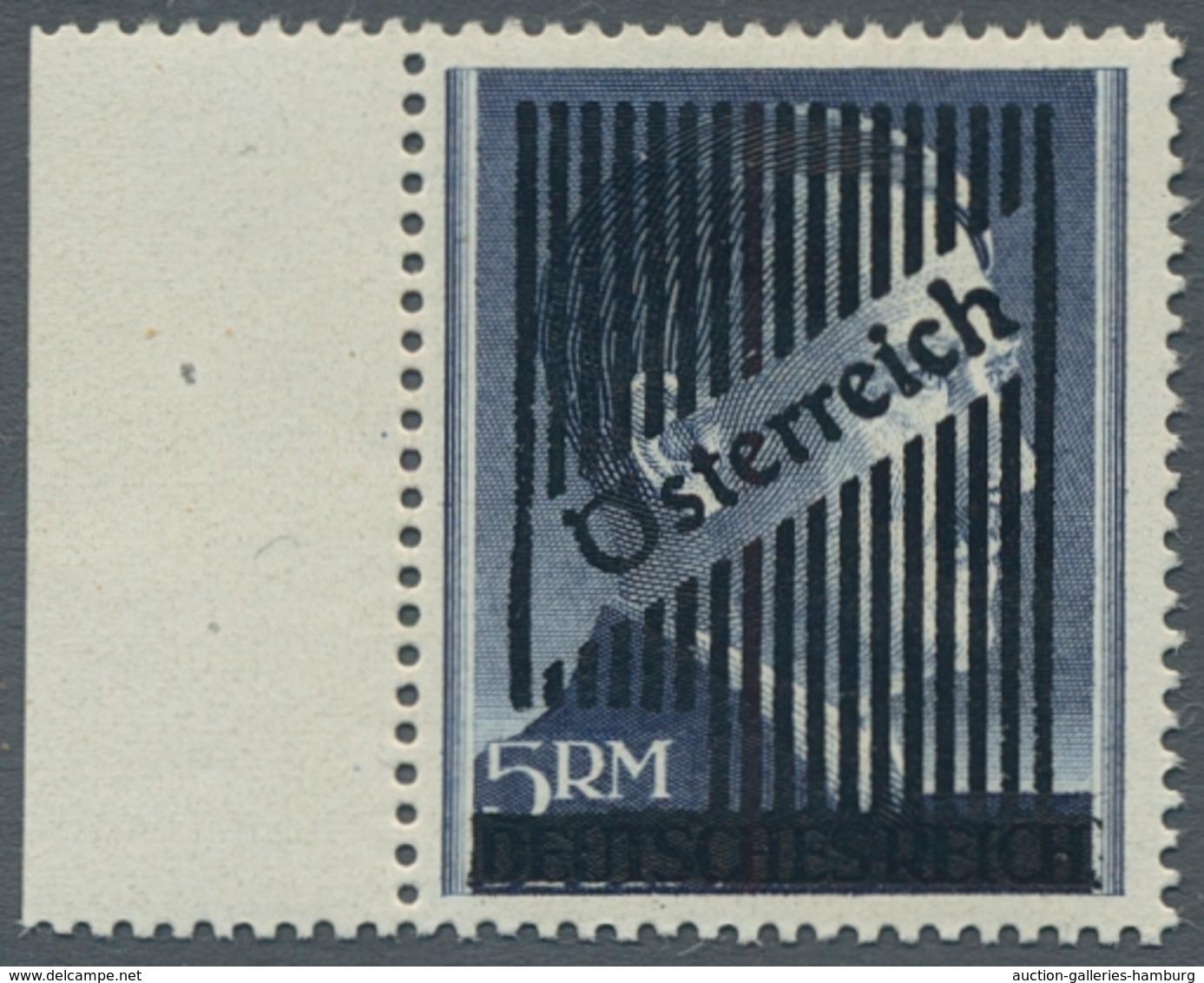 Österreich: 1945, "2 Bis 5 RM Aufdruck Mit PLF Gitterstab Angesetzt", Postfrische Randwerte In Tadel - Briefe U. Dokumente