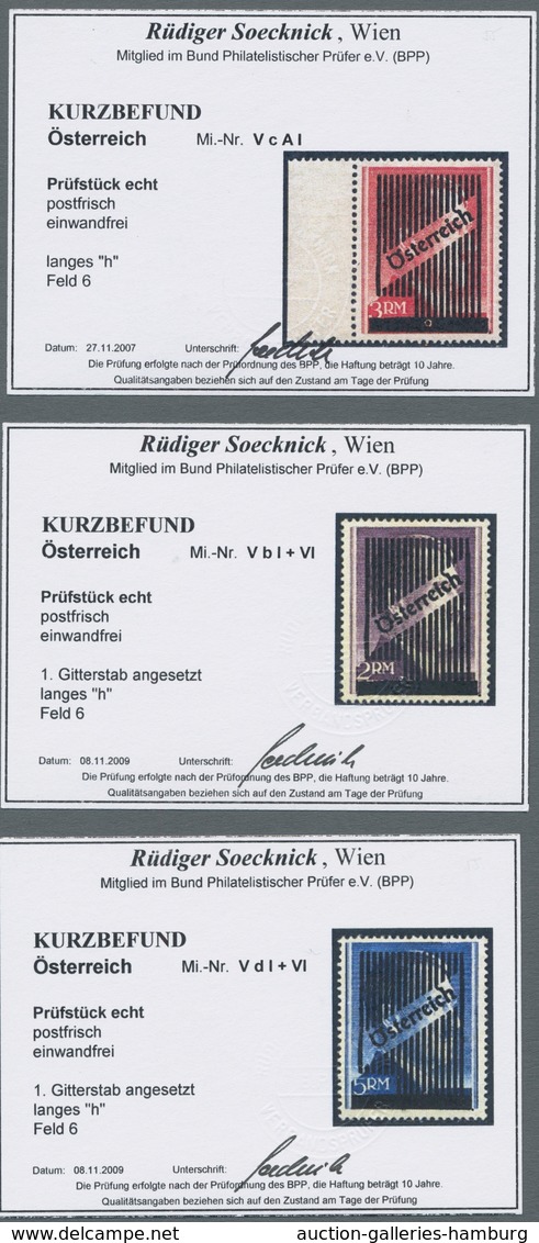 Österreich: 1945, "2 Bis 5 Mk. Aufdruck Mit PLF Langes H Und Zusätzlich Gitterstab Angesetzt", Postf - Cartas & Documentos