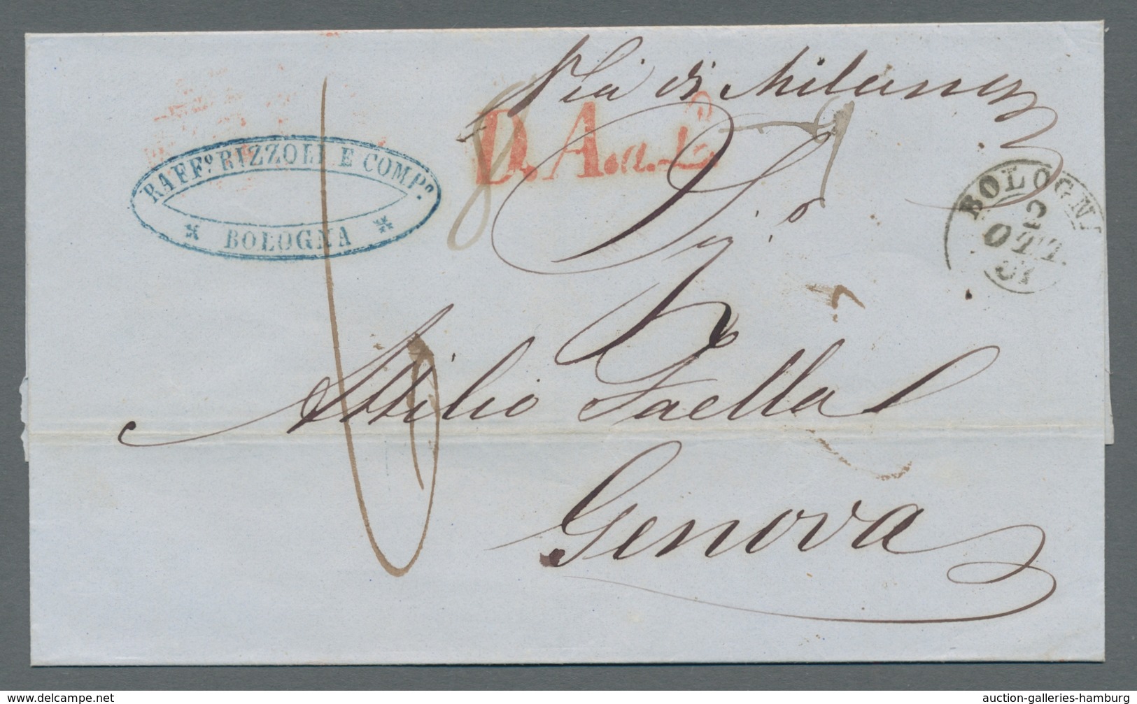Österreich - Lombardei Und Venetien: 1855-57, Vier Briefhüllen Einer Geschäftskorrespondenz Von Bolo - Lombardo-Vénétie
