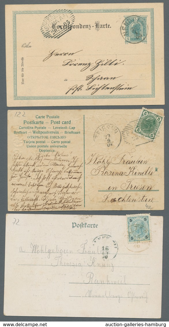 Österreich - Verwendung In Liechtenstein: 1899/1900, 2 Ansichtskarten Je Mit 5 Heller Ef. Mit EKr. U - Other & Unclassified