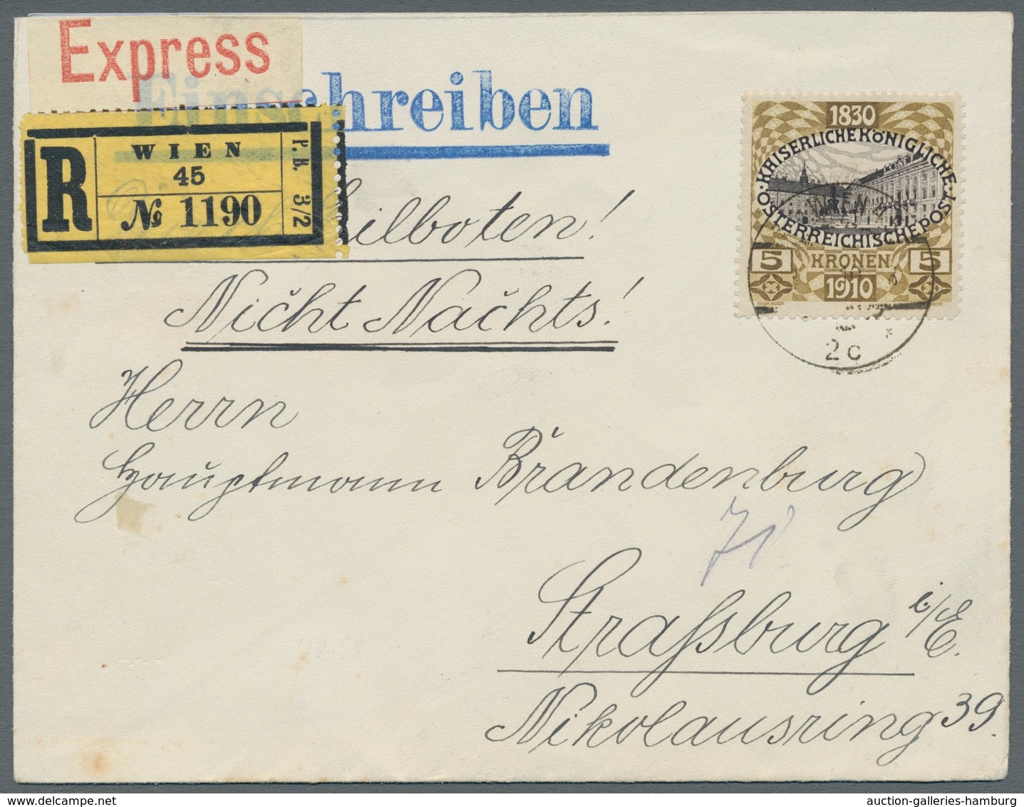 Österreich - Verwendung In Liechtenstein: 1910, 80.Geburtstag, 60 Heller Bis 5 Kronen Je Als Ef. Auf - Other & Unclassified