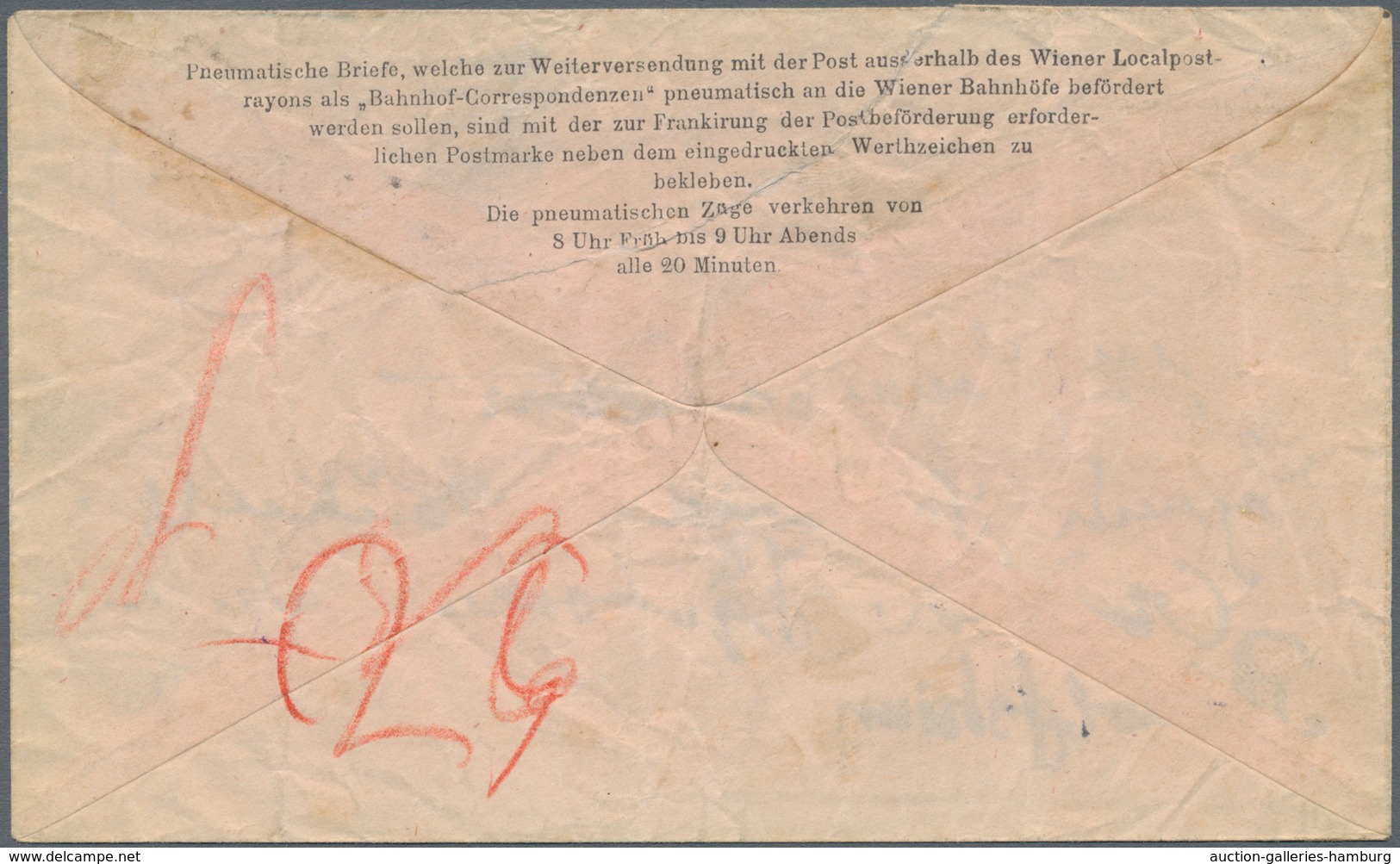 Österreich - Ganzsachen: 1890, 15 Kr Grau A. Rosa Rohrpostumschlag, Vs. Mit Privatem Adresszudruck " - Otros & Sin Clasificación
