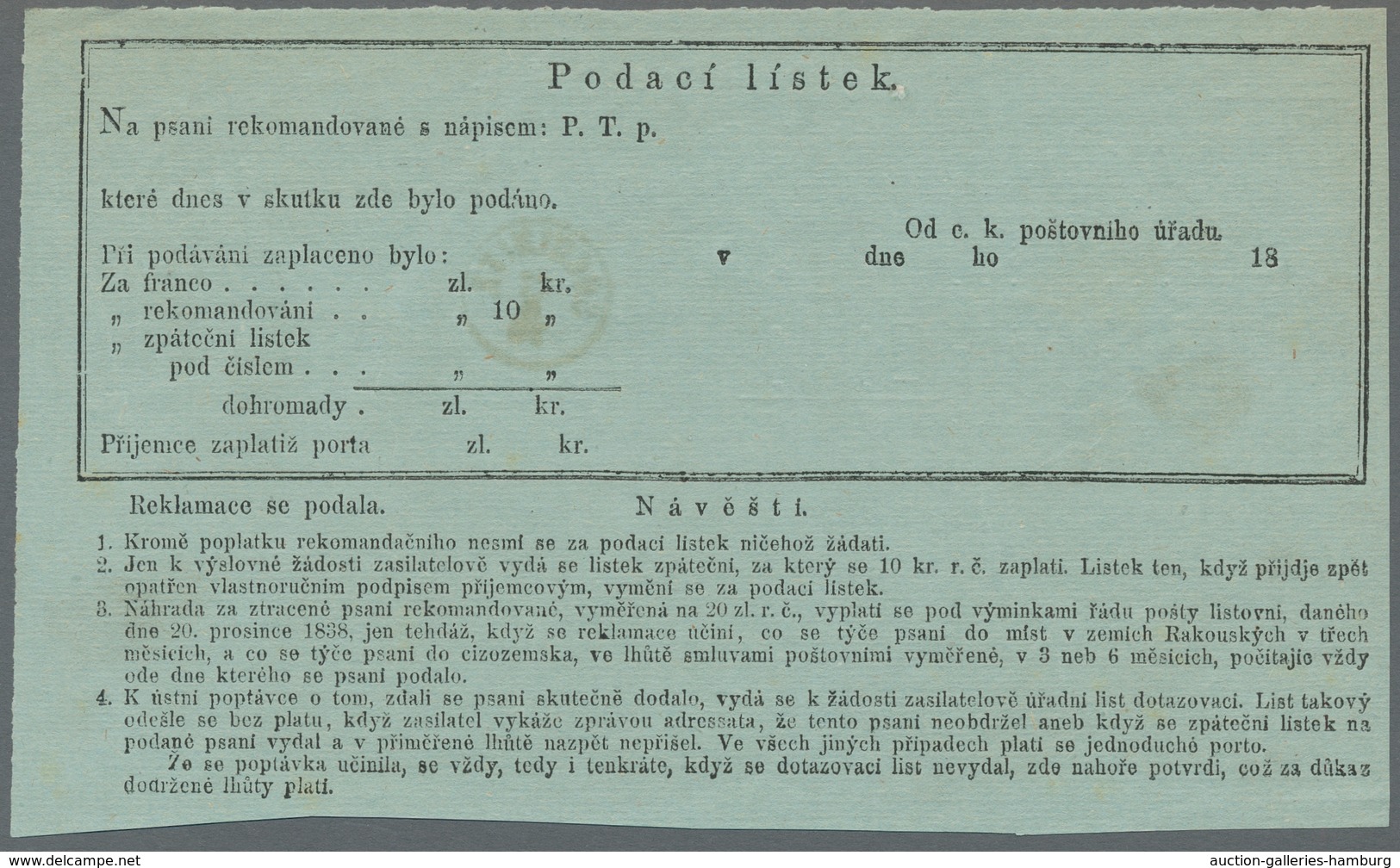 Österreich - Stempel: 1873 Bzw. 1876 - SOKOLNITZ (blau Und Schwarz), Zwei Klare Abschläge Je Auf Auf - Máquinas Franqueo (EMA)