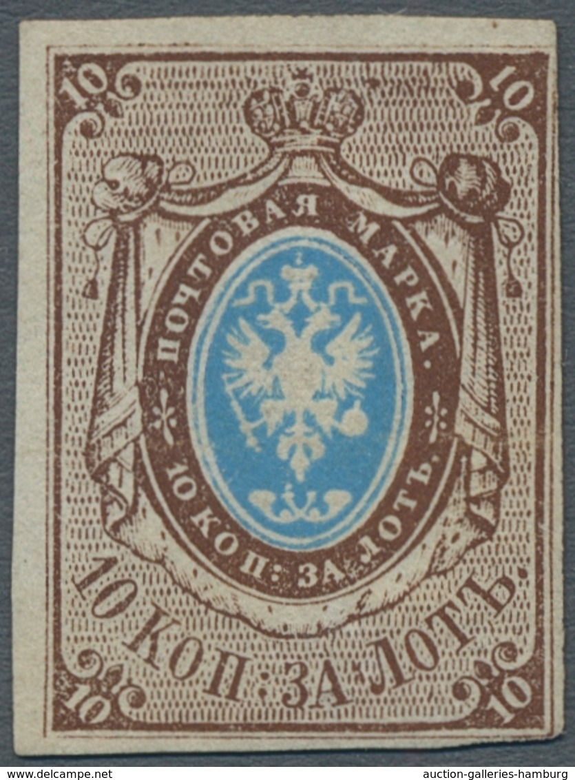 Russland: 1857, "10 Cop. Coat Of Arms", Value Fresh In Colour, Upper Right Minimal Margin Line Cut, - Nuevos