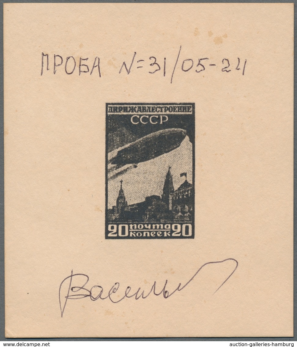 Sowjetunion: 1931, "20 Cop. Black As Proof", Single Print On Cardboard Paper Without Gum, Handwritte - Unused Stamps