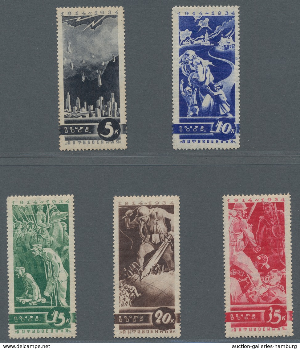 Sowjetunion: 1935, "20th Anniversary Of The Breakout Of WW I", Mint Hinged Set With Delicate Unfoldi - Nuevos