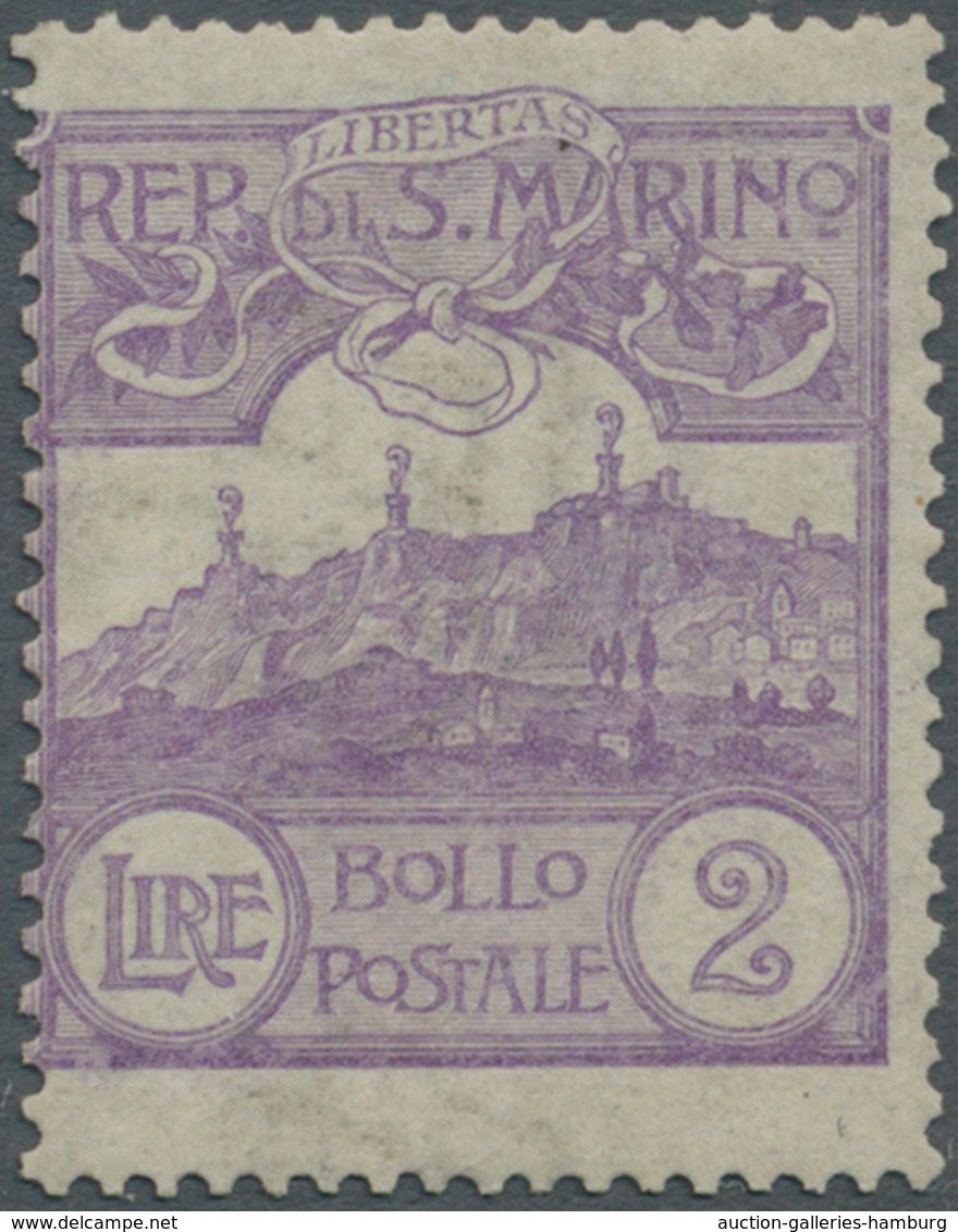 San Marino: 1903, 2 L. Violet, Mint Tiny Hinge Remain, Expertised Raybaudi, Sassone Catalogue Value - Used Stamps