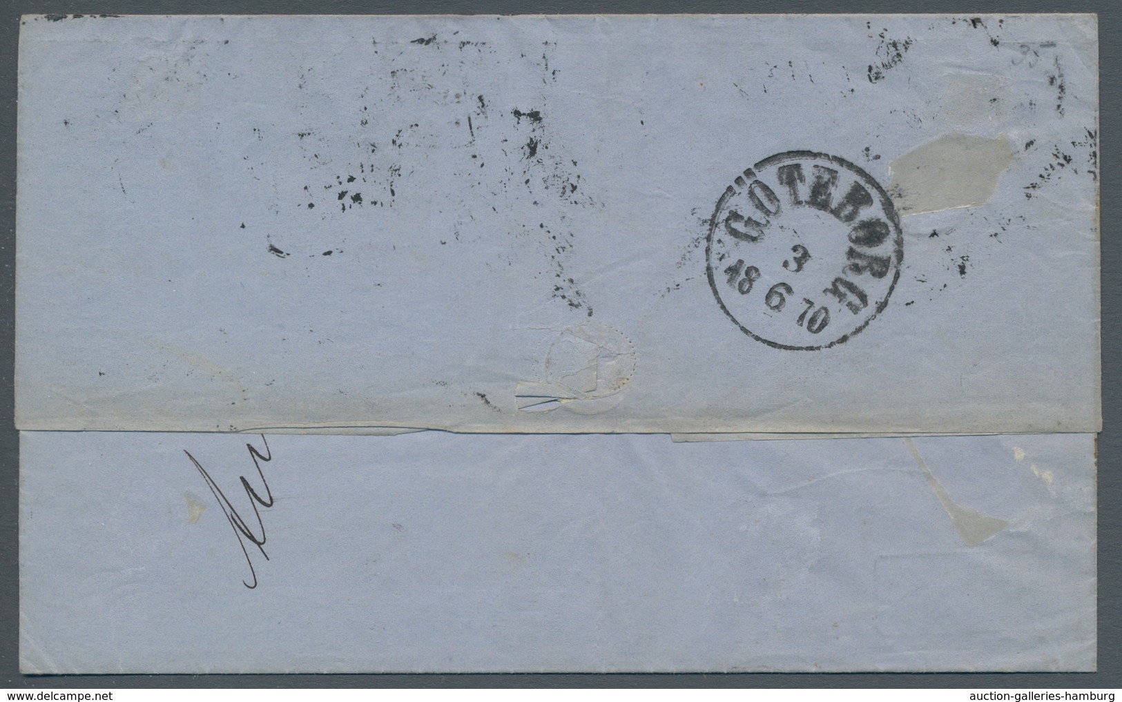 Schweden: 1858, Extraordinary Color-fresh Three-color Franking On Folded Cover From STOCKHOLM 2/6 18 - Usados