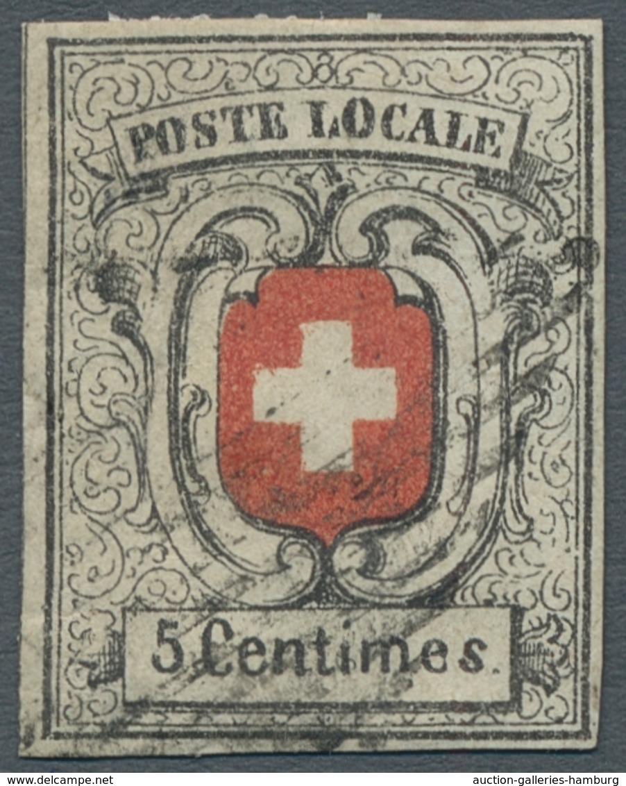 Schweiz: 1851, "Neuenburg Grauschwarz", Farbfrischer Wert Mit Allseits Vollen/breiten Rändern Und Sa - Used Stamps