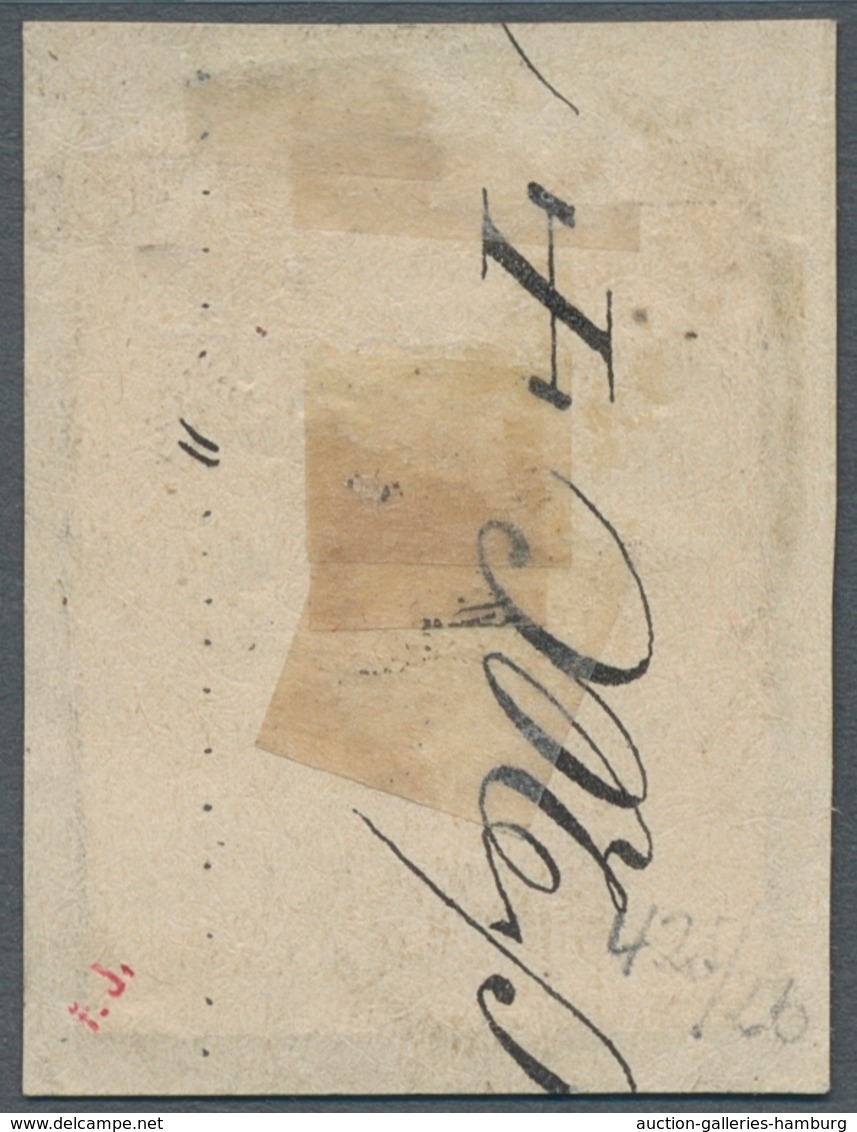 Schweiz: 1862, "2 Rp. Grau", Sauber ZUG 2 OCT. 62 Gestempelter Wert Auf Kleinem Briefstück, Rechts U - Usados