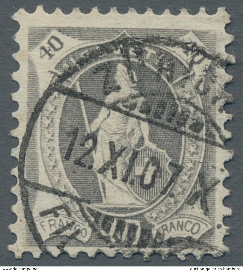 Schweiz: 1907, "40 Rp. Grau Mit Zähnung C", Farbfrischer Wert Mit Klarem TÜRICH 12.XI.07 Und Hervorr - Used Stamps