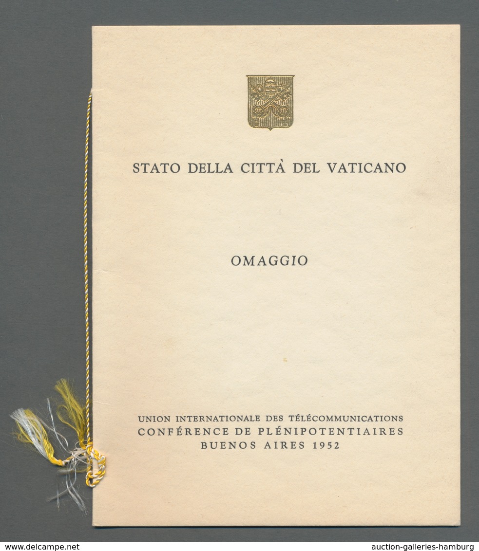 Vatikan: 1952, Special Delegation Booklet Edited For The 1952 U.I.T. World Congress In Buenos Aires, - Nuevos