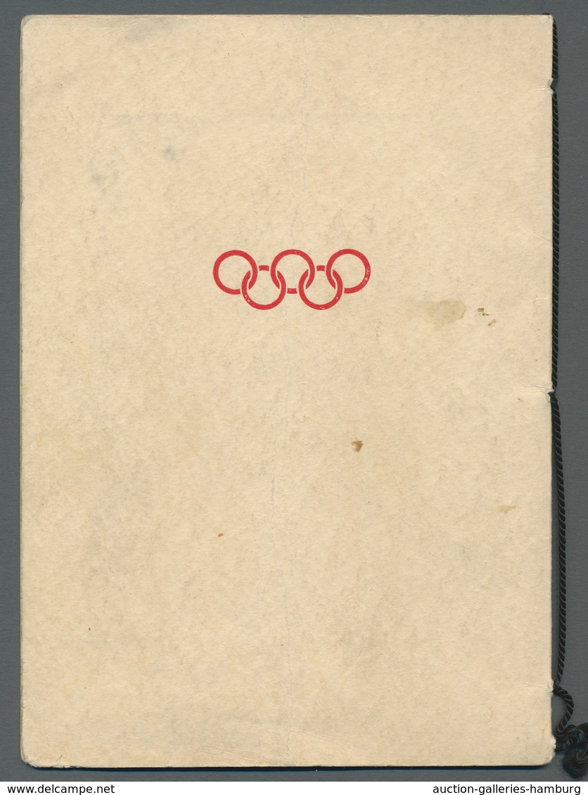 Thematik: Olympische Spiele / Olympic Games: 1936, Offizielles Geschenkheft Mit Kordellbindung Der D - Other & Unclassified