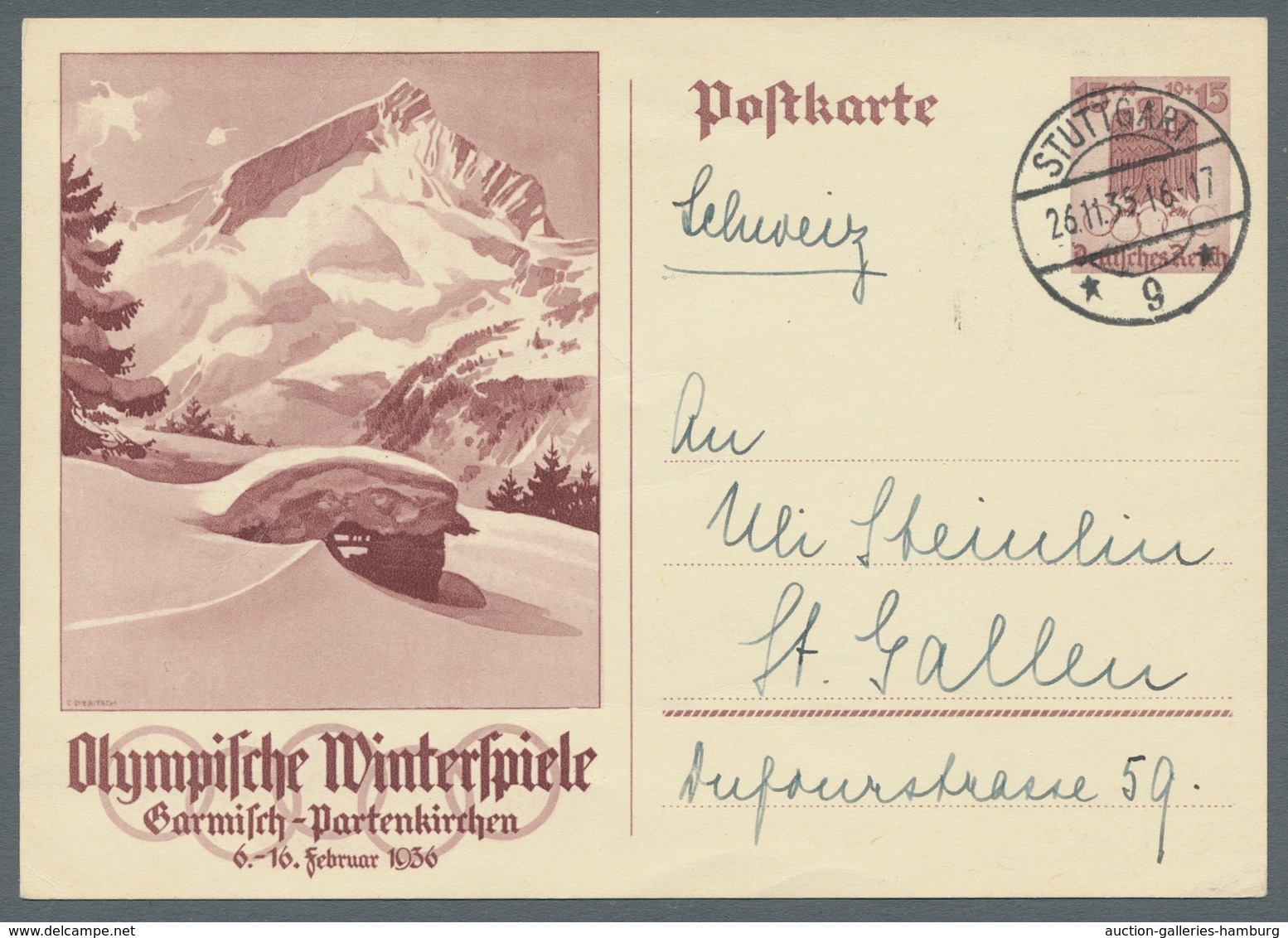 Thematik: Olympische Spiele / Olympic Games: 1936 - Garmisch-Partenkirchen, Zusammenstellung Der Son - Other & Unclassified