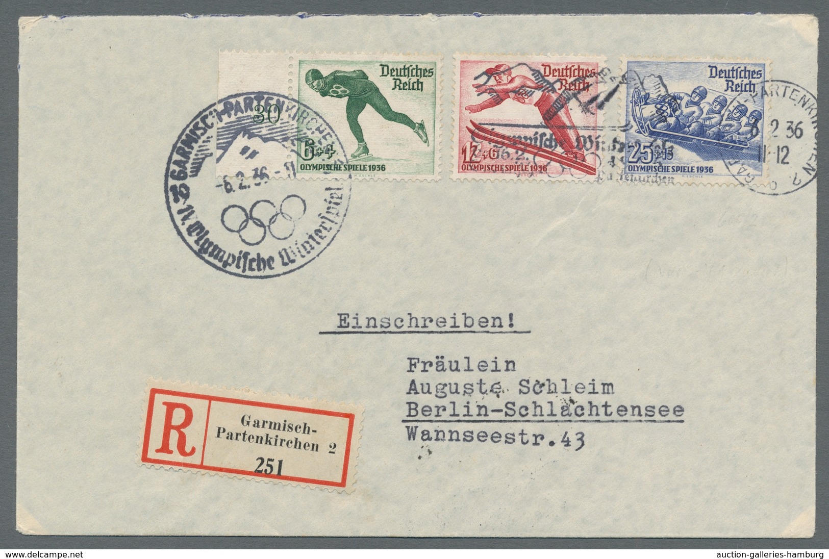 Thematik: Olympische Spiele / Olympic Games: 1936 - Garmisch-Partenkirchen, Sieben Satzbriefe In Mei - Otros & Sin Clasificación