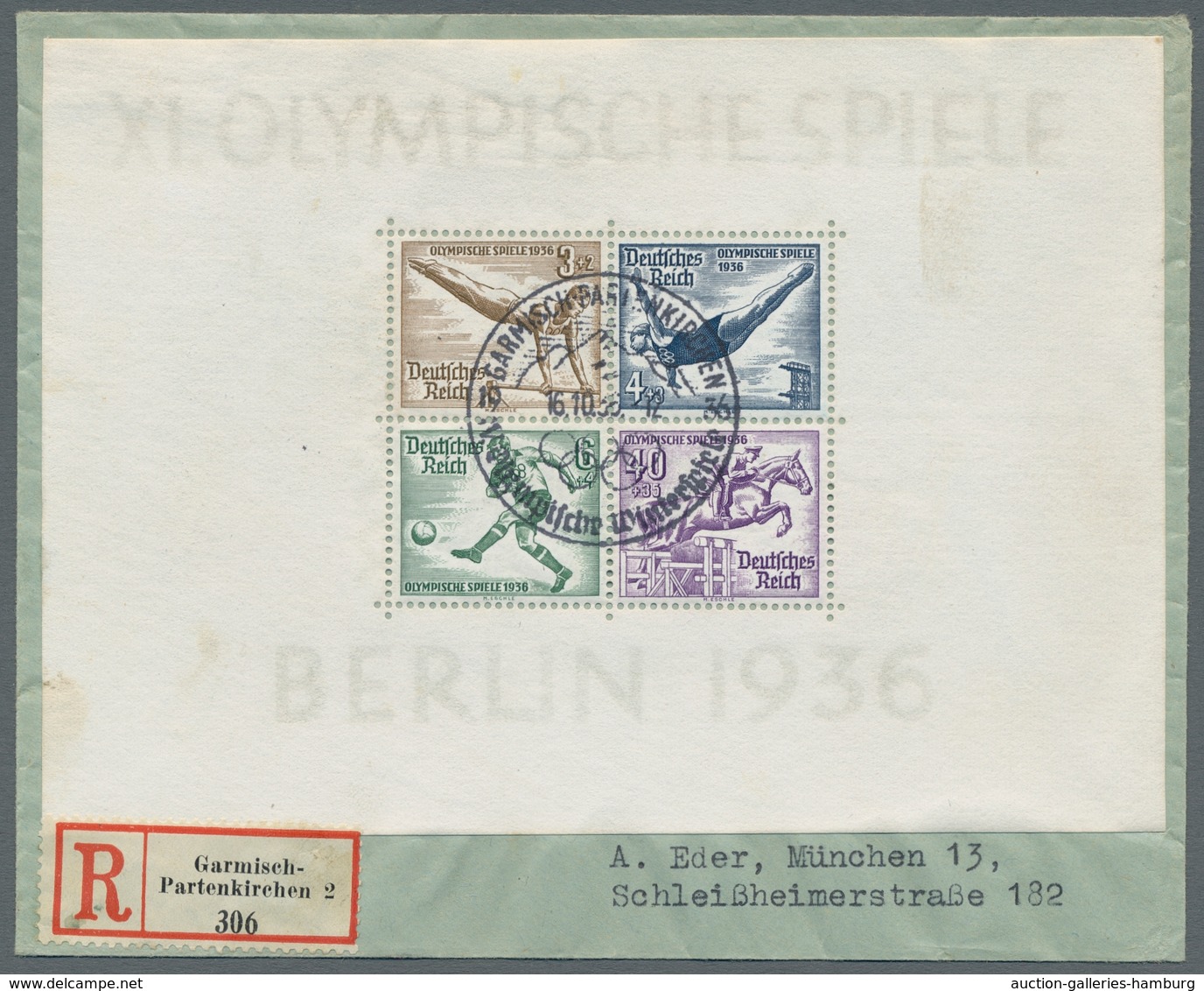 Thematik: Olympische Spiele / Olympic Games: 1936, Garmisch-Partenkirchen, "Olympia-Blockpaar" Je Mi - Otros & Sin Clasificación