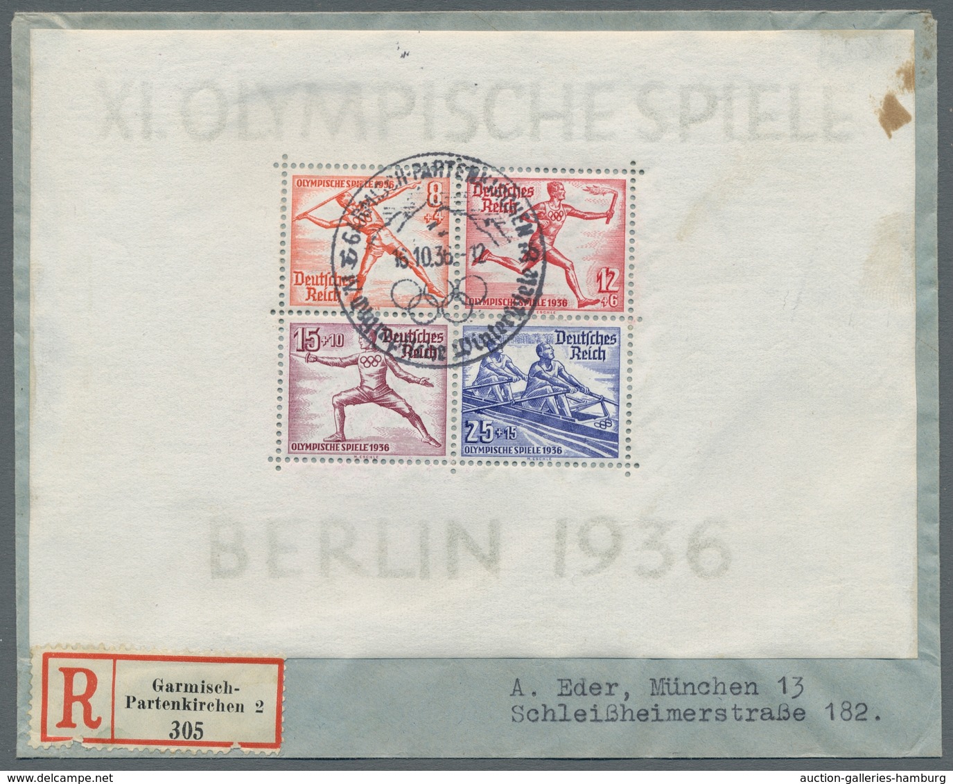 Thematik: Olympische Spiele / Olympic Games: 1936, Garmisch-Partenkirchen, "Olympia-Blockpaar" Je Mi - Otros & Sin Clasificación