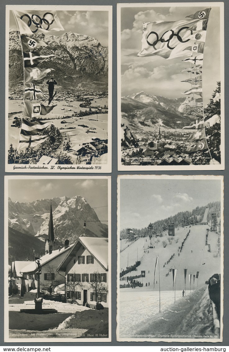 Thematik: Olympische Spiele / Olympic Games: 1936 - Garmisch-Partenkirchen, Neun S/w-AK In Sehr Gute - Otros & Sin Clasificación