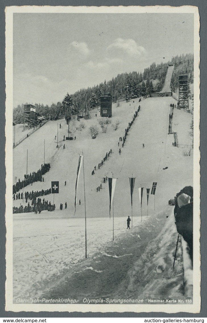 Thematik: Olympische Spiele / Olympic Games: 1936, Garmisch-Partenkirchen, "12 Pfg. Skispringer" Bil - Other & Unclassified