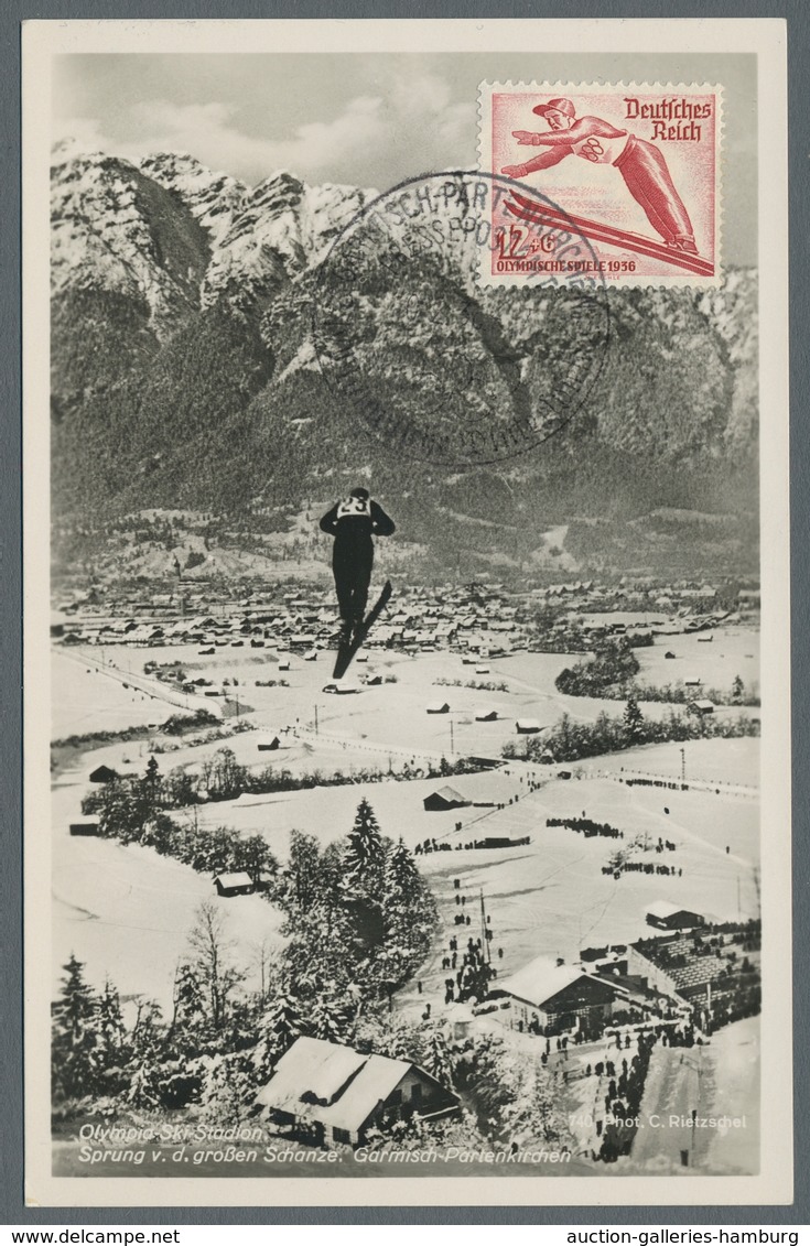 Thematik: Olympische Spiele / Olympic Games: 1936, Garmisch-Partenkirchen, "12 Pfg. Skispringer" Bil - Otros & Sin Clasificación