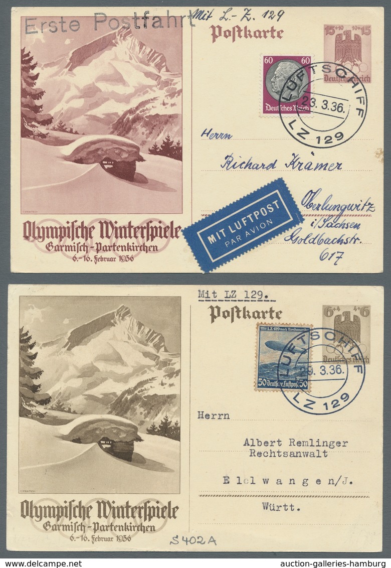 Thematik: Olympische Spiele / Olympic Games: 1936, Zehn Frankierte Belege Bzw. Ganzsachen überwiegen - Altri & Non Classificati