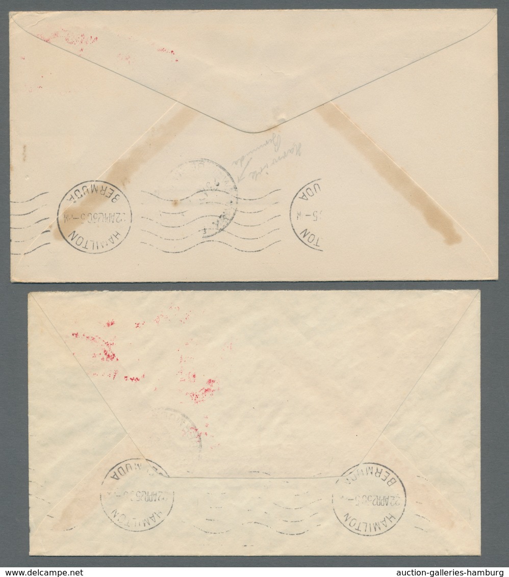 Zeppelinpost Übersee: 1925, Zwei Frankierte Belege Mit Rotem Air Mail Stempel, Via Airship "Los Ange - Zeppelins