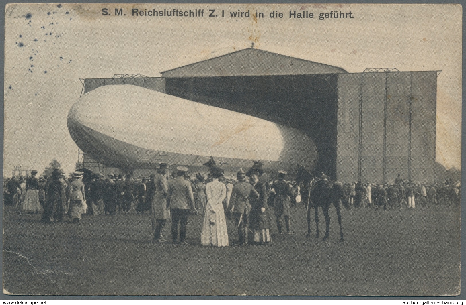 Zeppelinpost Deutschland: 1909-12, Fünf "Rühe"-Ansichtskarten Mit Zeppelin-Motiven Mit U.a. "Victori - Correo Aéreo & Zeppelin
