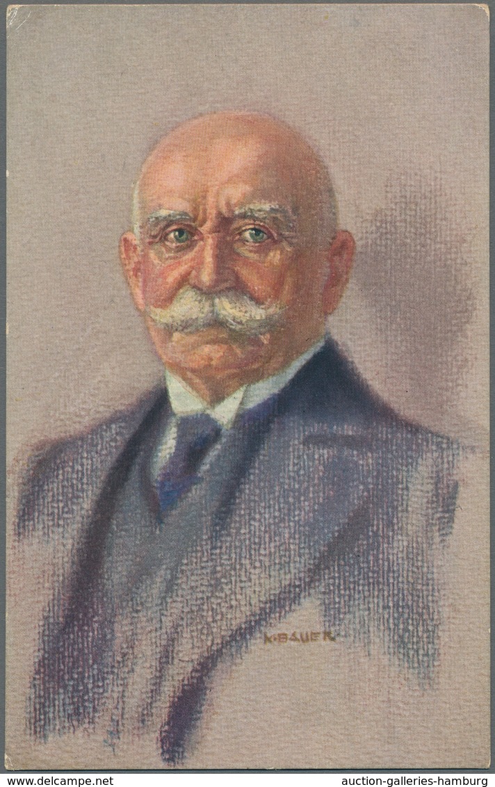 Zeppelinpost Deutschland: 1914-40 (ca.), Sammlung Von 34 Fast Nur Verschiedenen Porträtkarten Des "K - Correo Aéreo & Zeppelin