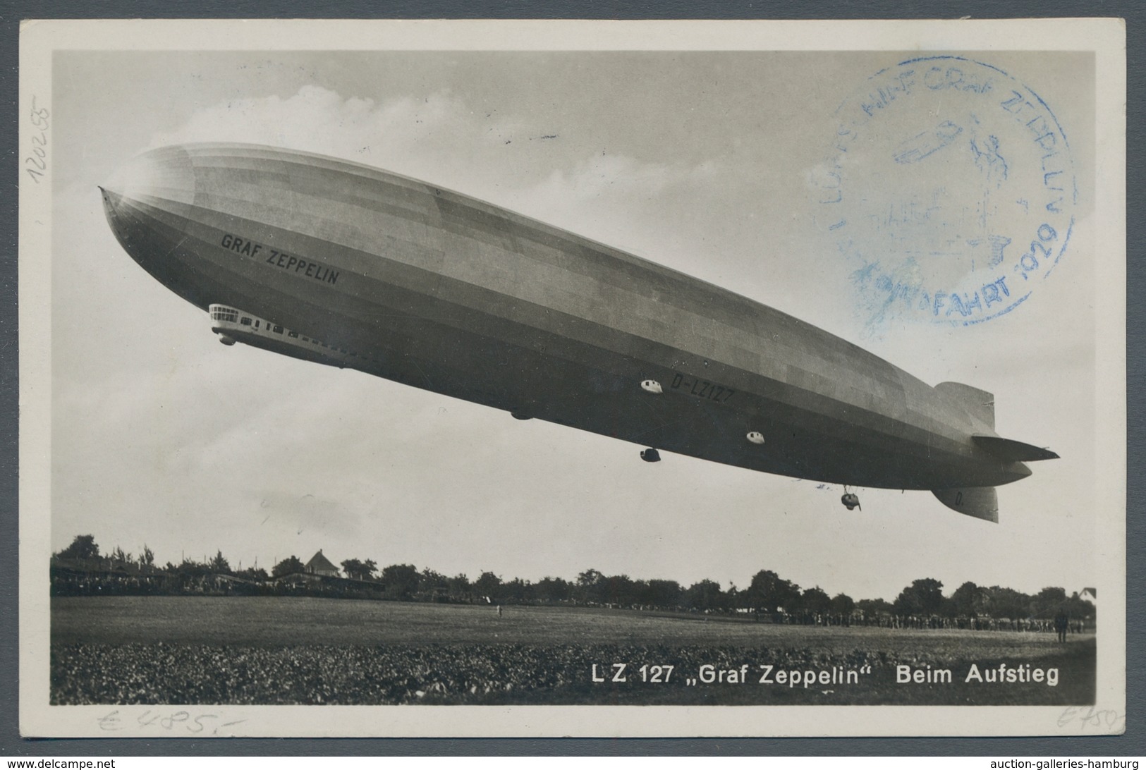 Zeppelinpost Deutschland: 1929 - Amerikafahrt/Postübergabe Cuers, Foto-AK Mit 2 RM Zeppelin Mit Bord - Airmail & Zeppelin