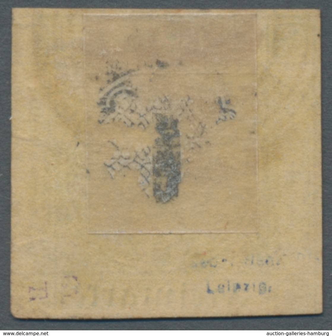 Baden - Marken Und Briefe: 1851, 1 Kr. Schwarz Auf Sämisch (graugelb), Zweiseitig Vollrandiges Stück - Other & Unclassified