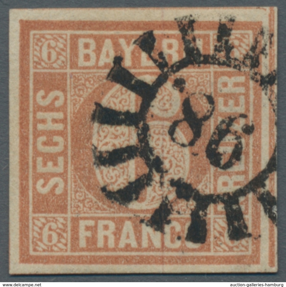 Bayern - Marken Und Briefe: 1850, 6 Kr. Rötlichbraun In Type I, Farbfrische Einwandfreie Marke, Saub - Otros & Sin Clasificación