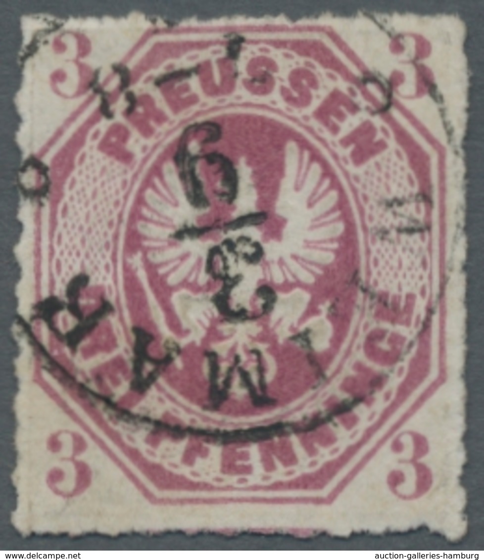 Preußen - Marken Und Briefe: 1865, 3 Pf. Dunkelrosalila, Einwandfrei, Farbfrisch, Entwertet Mit T U. - Other & Unclassified