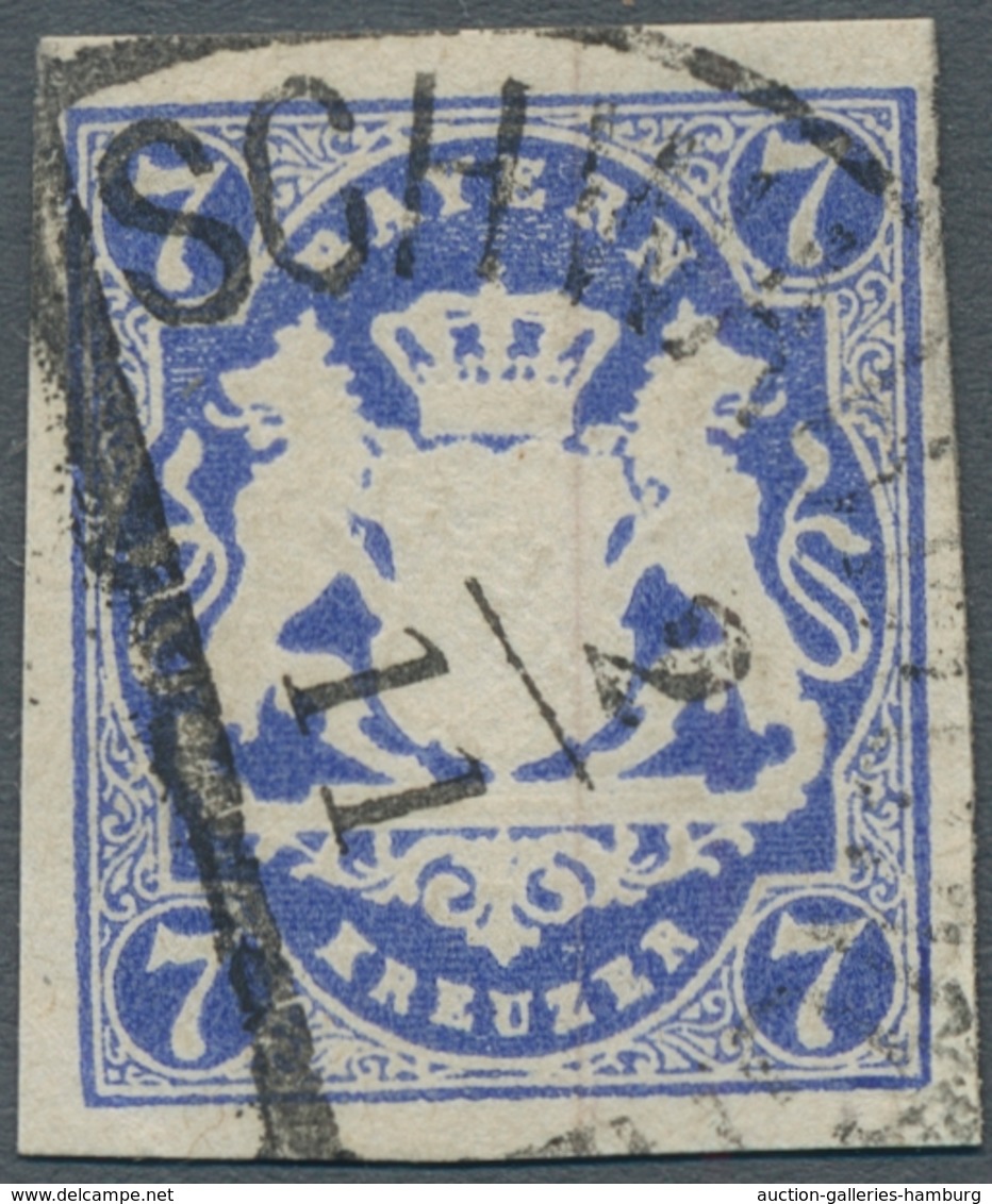 Bayern - Marken Und Briefe: 1869, "7 Kr. Preußischblau", Farbfrischer Und -typischer Wert Mit Allsei - Otros & Sin Clasificación