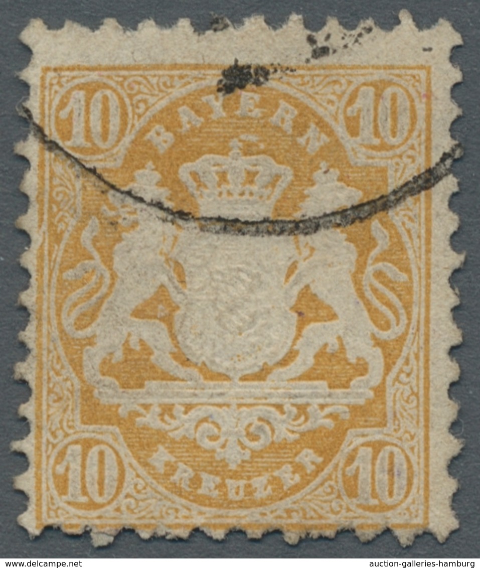 Bayern - Marken Und Briefe: 1873, 10 Kreuzer Dunkelgelborange Gestempelt, Mit Wasserzeichen Enge Rau - Sonstige & Ohne Zuordnung