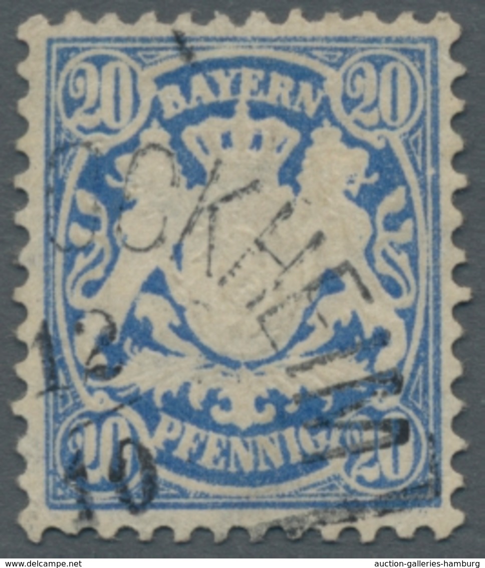 Bayern - Marken Und Briefe: 1876, 2o Pf. In Der Farbe "dunkelgrauultramarin", Gestempelt, Einwandfre - Other & Unclassified