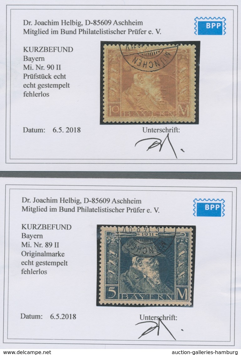 Bayern - Marken Und Briefe: 1911, 1 M.bis 20 M. Luipold In "Type II", Sauber Gestempelter Satz,farbf - Otros & Sin Clasificación