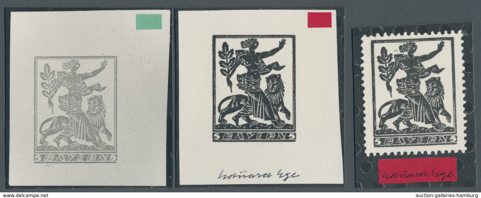Bayern - Marken Und Briefe: 1919, "5 Pfg. Rotorange", Ungebrauchter Essay Vom Unterrand Auf Papier M - Otros & Sin Clasificación