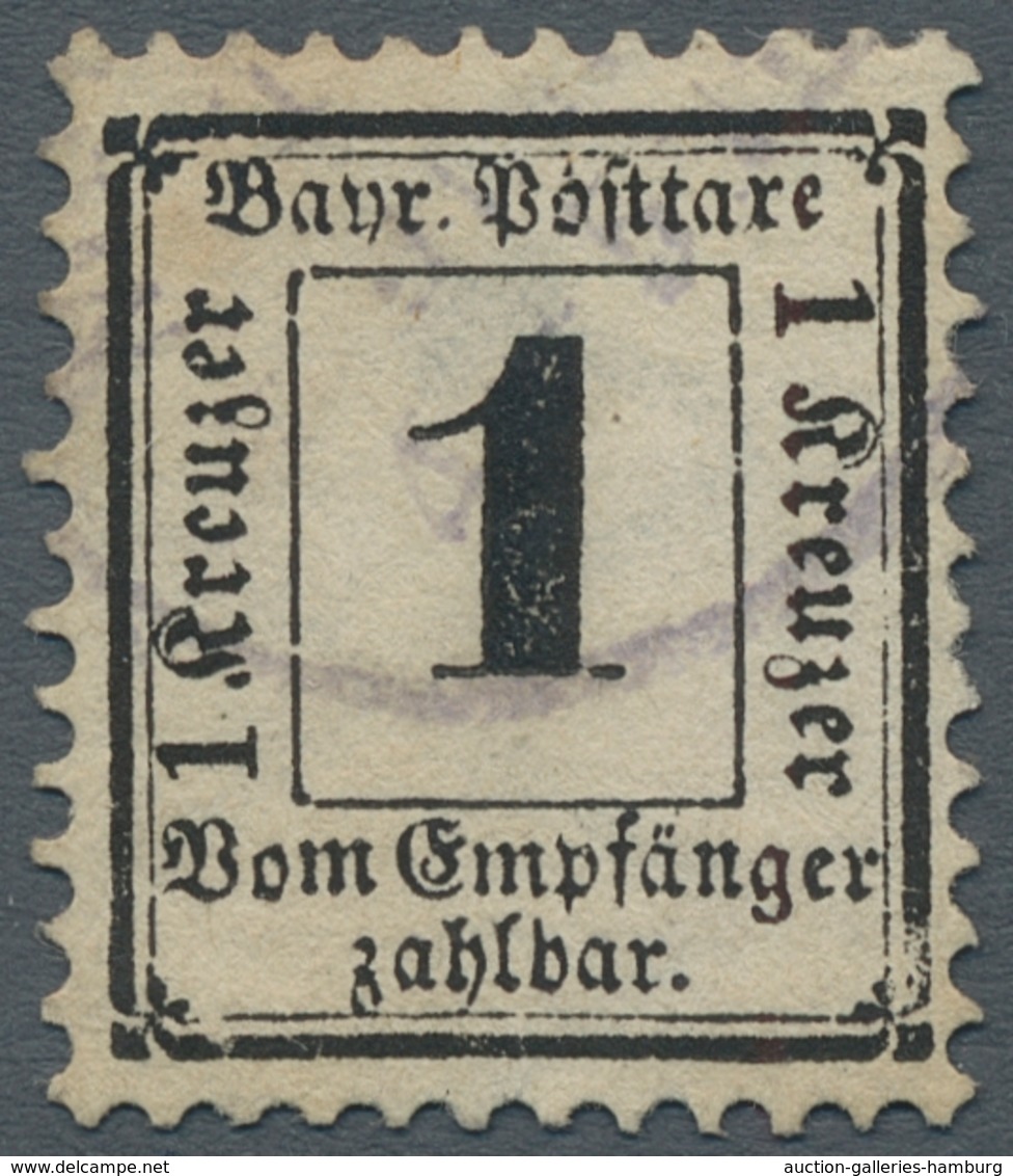 Bayern - Portomarken: 1871, "1 Kr. Mit Wasserzeichen Weite Rauten", Zart Gestempelter Wert Der Sehr - Otros & Sin Clasificación