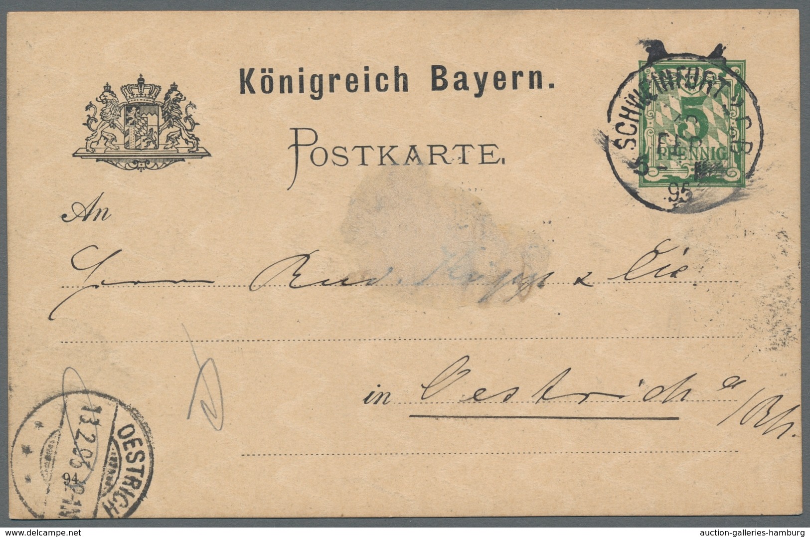 Bayern - Ganzsachen: 1872 Posten von 31 Briefen, Karten, Ganzsachen verschiedener Gebiete (Bayern, P