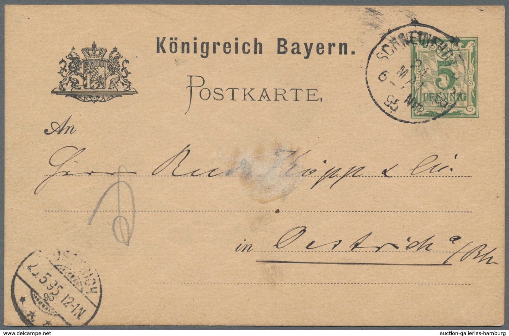 Bayern - Ganzsachen: 1872 Posten von 31 Briefen, Karten, Ganzsachen verschiedener Gebiete (Bayern, P