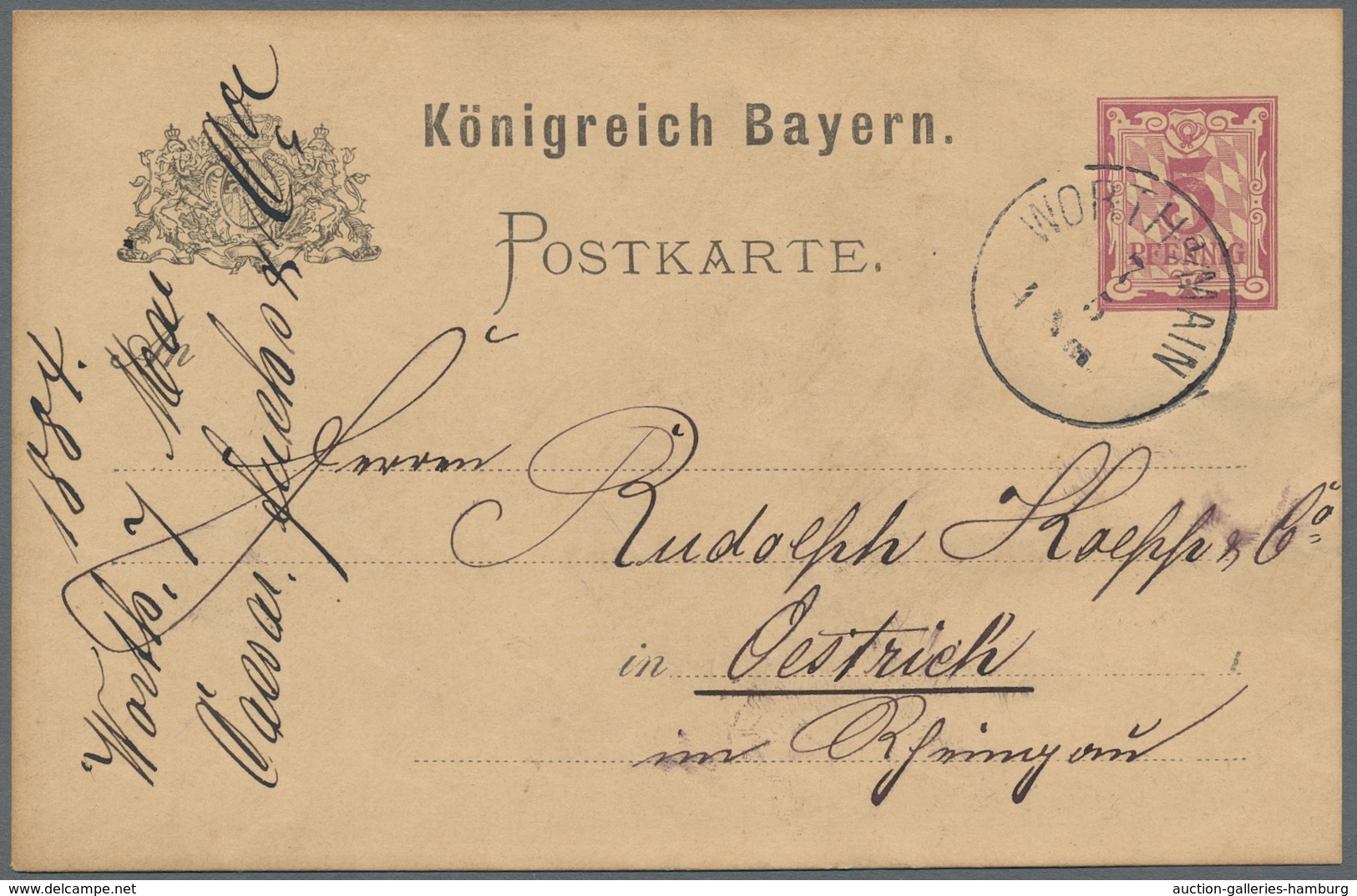 Bayern - Ganzsachen: 1872 Posten von 31 Briefen, Karten, Ganzsachen verschiedener Gebiete (Bayern, P