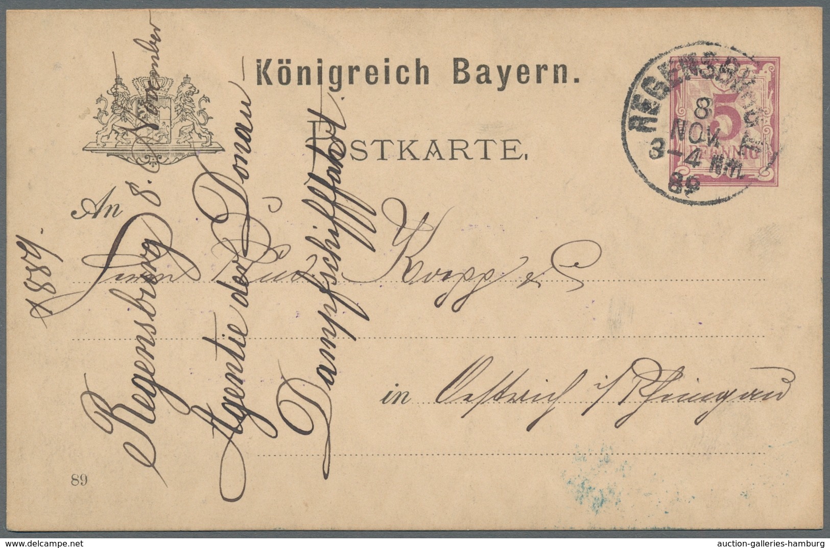 Bayern - Ganzsachen: 1872 Posten von 31 Briefen, Karten, Ganzsachen verschiedener Gebiete (Bayern, P