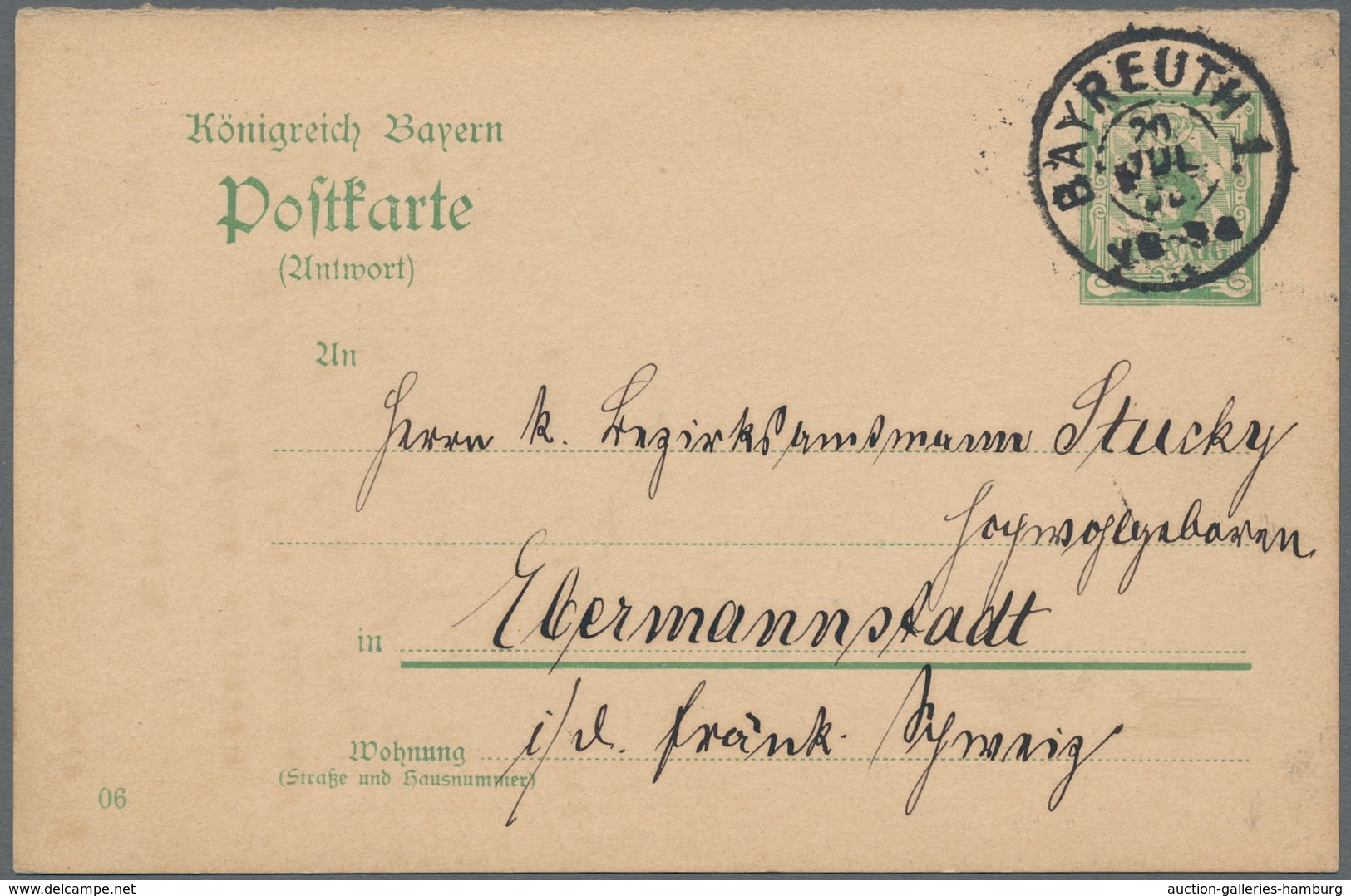 Bayern - Ganzsachen: 1872 Posten von 31 Briefen, Karten, Ganzsachen verschiedener Gebiete (Bayern, P