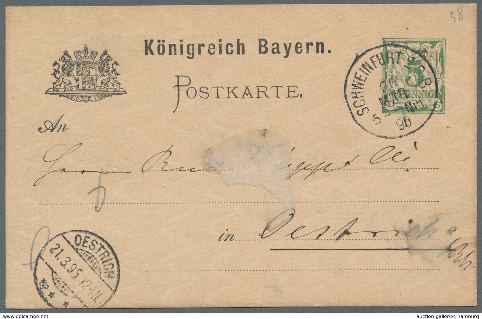 Bayern - Ganzsachen: 1872 Posten von 31 Briefen, Karten, Ganzsachen verschiedener Gebiete (Bayern, P