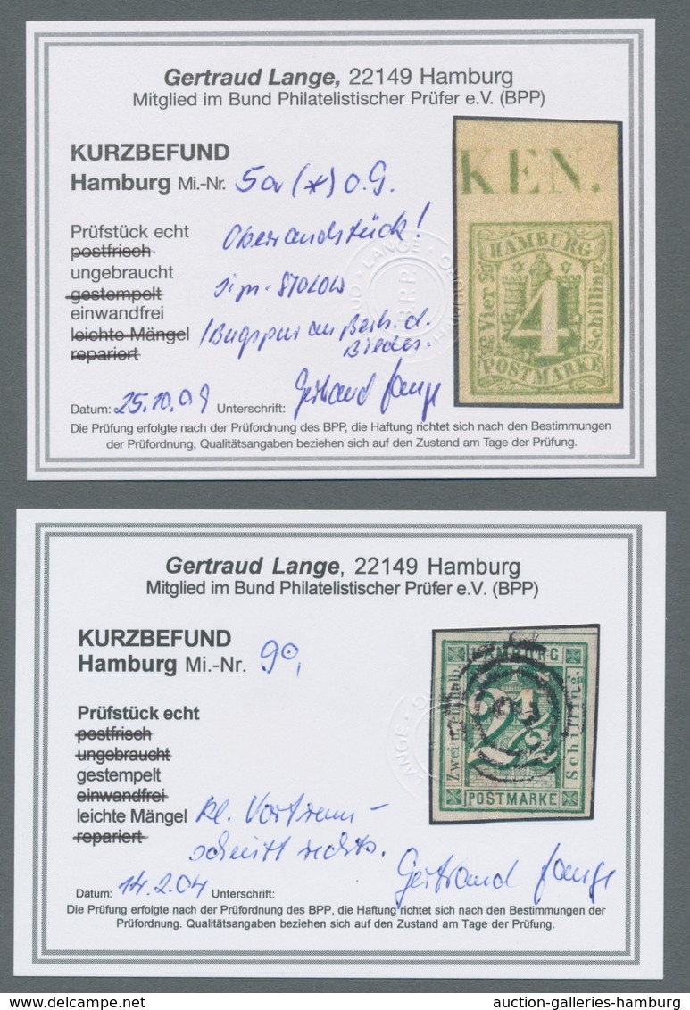 Hamburg - Marken Und Briefe: 1859/66, Kleine Partie Von 10 Werten, Gestempelt U. Ohne Gummi, Dabei N - Hamburg
