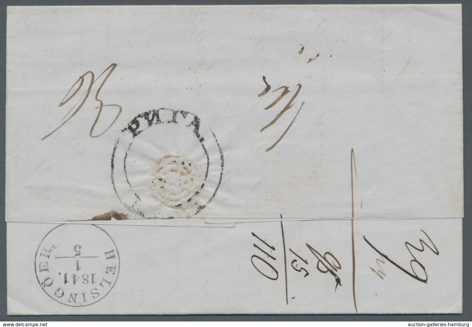 Hamburg - Stempel: 1841 Bzw. 1868, Zwei Faltbriefe Nach Reval Bzw. Pernau Mit Transit über Riga, Ein - Hambourg