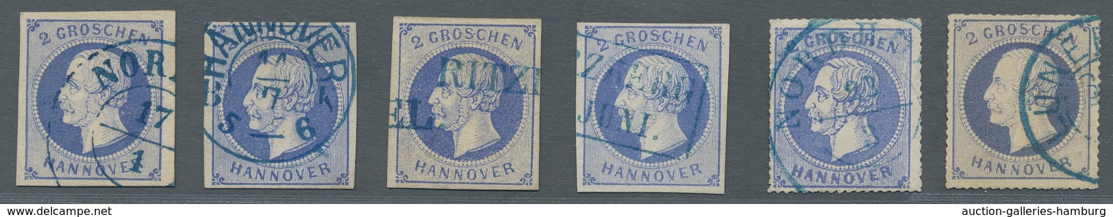 Hannover - Marken Und Briefe: 1859-1864, König Georg, Reizvolle Partie Von Elf Besonders Attraktiven - Hanovre