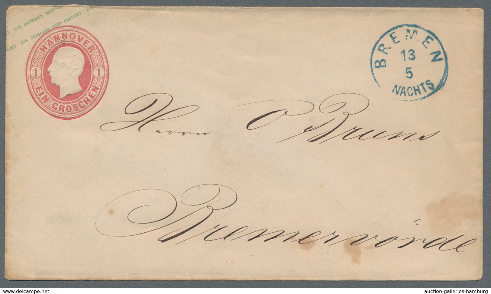 Hannover - Marken und Briefe: 1864, 15 Briefe und Ganzsachen, dabei dreimal Nachverwendung auf Preus